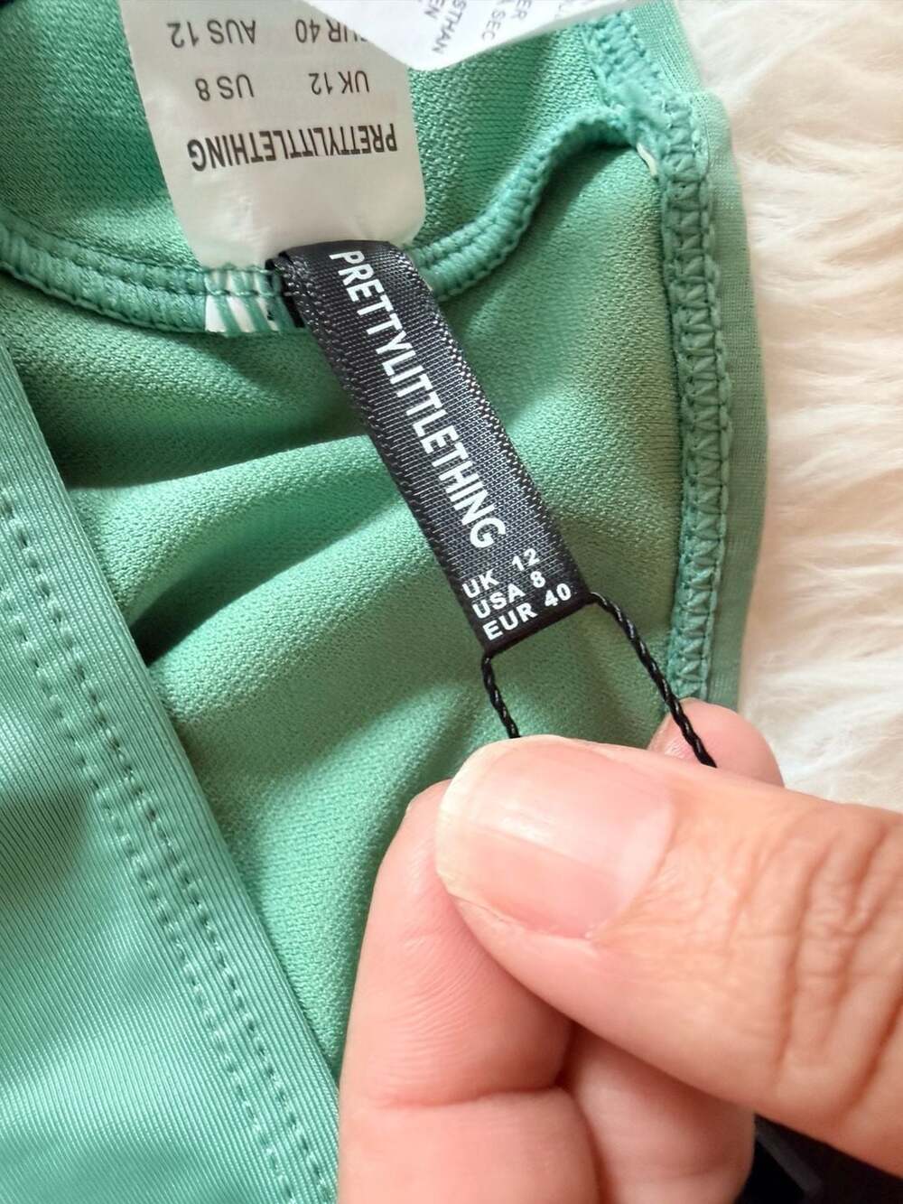 PrettyLittleThing Jade Mix & Match Square Neck Bikini Top US 8 - Picture 3 of 4